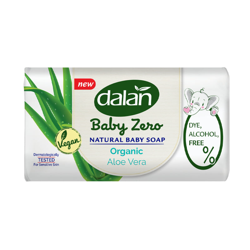 Dalan Baby Zero Natural Baby Soap Bar - Organic Aloe Vera, 2 Bars