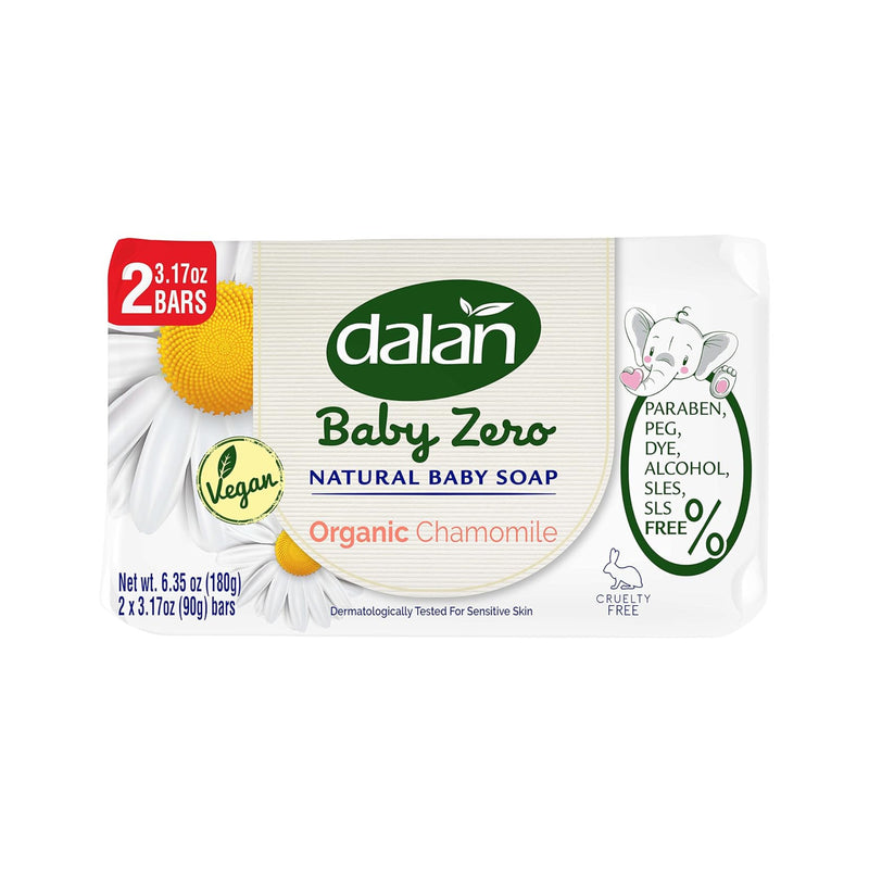 Dalan Baby Zero Natural Baby Soap Bar - Organic Chamomile, 2 Bars