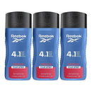 Reebok Move Your Spirit 4-in-1 Hair & Body Shower Gel 8.5oz (250ml) (Pack of 3)