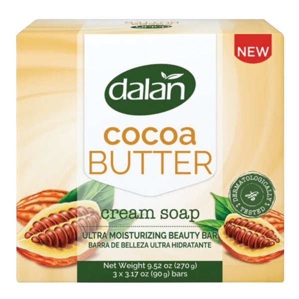 Dalan Cocoa Butter Cream Soap Bar, 3 Bars, 3.17oz