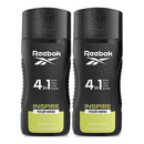 Reebok Inspire Your Mind 4-in-1 Hair & Body Shower Gel 8.5oz 250ml (Pack of 2)