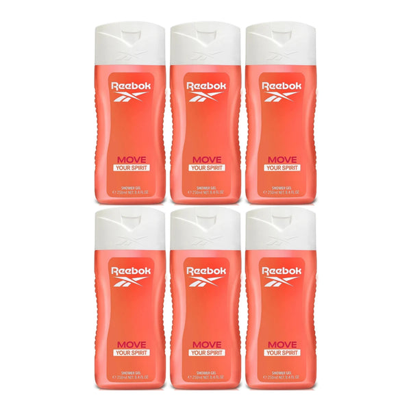 Reebok Move Your Spirit Shower Gel, 8.5oz (250ml) (Pack of 6)