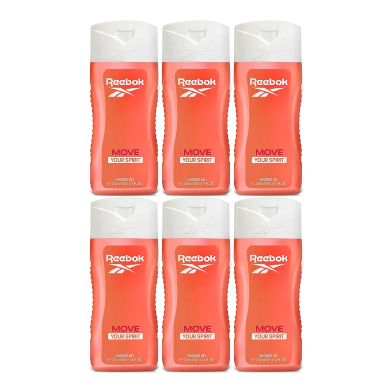 Reebok Move Your Spirit Shower Gel, 8.5oz (250ml) (Pack of 6)