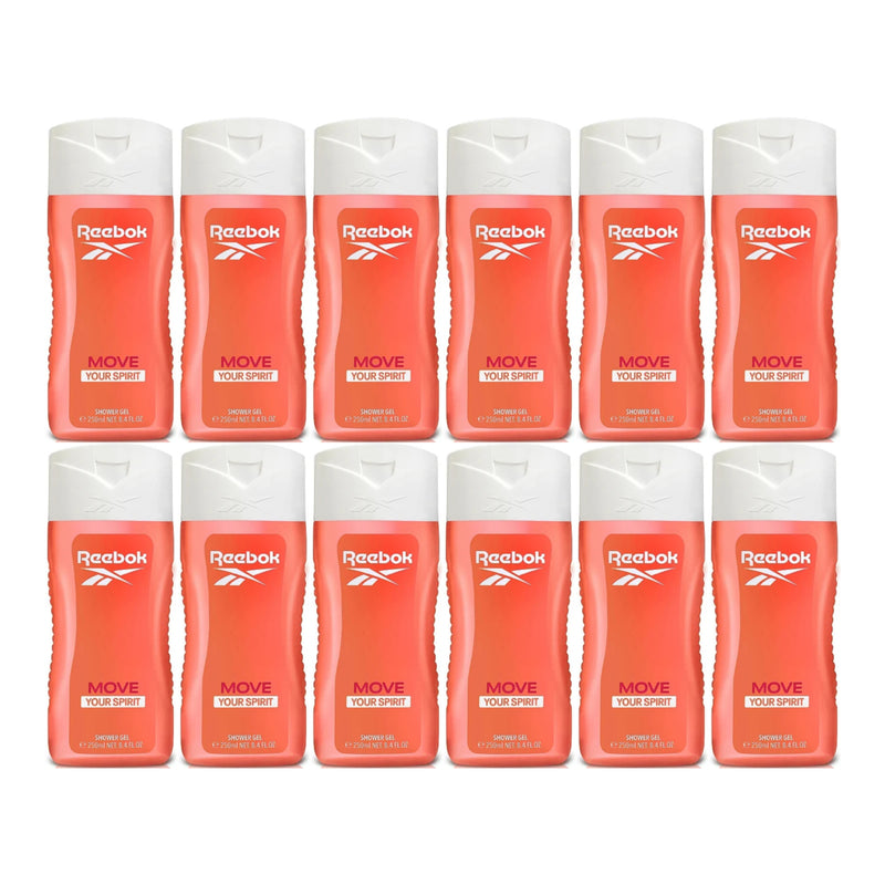 Reebok Move Your Spirit Shower Gel, 8.5oz (250ml) (Pack of 12)