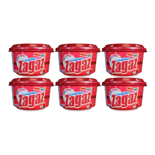 Zagaz Antibacterial Dishwasher Frutos Rojos (Berries), 425g (Pack of 6)