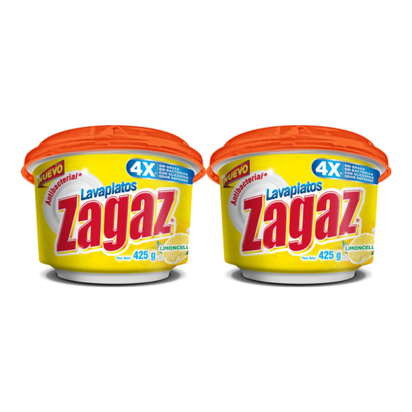 Zagaz Antibacterial Dishwasher Lavaplatos Lemon (Limoncello), 425g (Pack of 2)