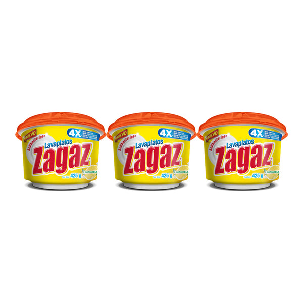 Zagaz Antibacterial Dishwasher Lavaplatos Lemon (Limoncello), 425g (Pack of 3)