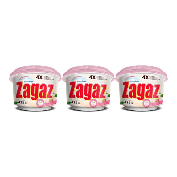 Zagaz Antibacterial Dishwasher Crema de Arroz Y Almendras, 425g (Pack of 3)