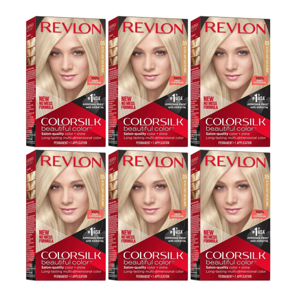 Revlon ColorSilk Hair Color - 05 Ultra Light Ash Blonde (Pack of 6)