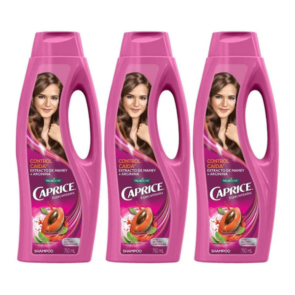 Caprice Shampoo Control Caida (Extracto de Mamey + Arginina), 750ml (Pack of 3)