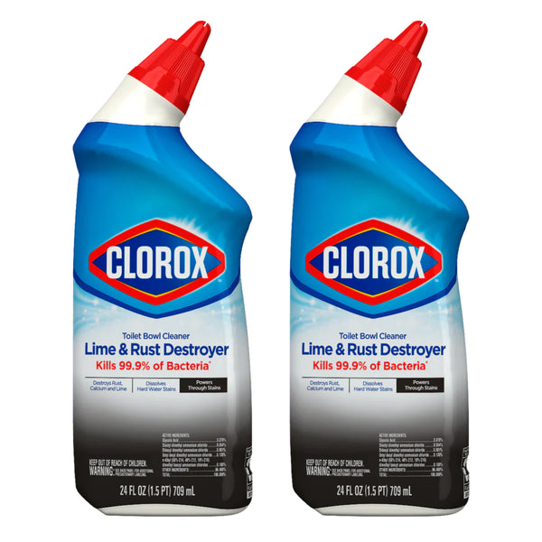 Clorox Toilet Bowl Cleaner Lime & Rust Destroyer - Unscented 24 Oz. (Pack of 2)