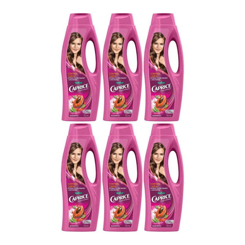 Caprice Shampoo Control Caida (Extracto de Mamey + Arginina), 750ml (Pack of 6)