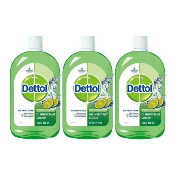 Dettol Multi-Purpose Disinfectant Liquid - Lime Fresh, 200ml (Pack of 3)