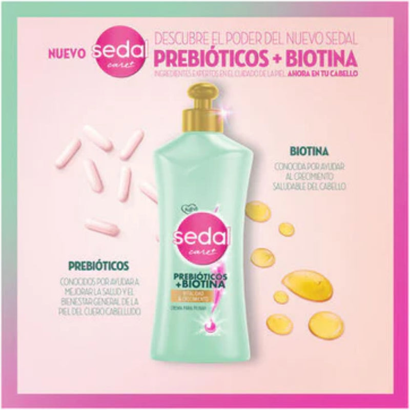 Sedal Care+ Prebioticos + Biotina Crema Para Peinar 300ml (10.15oz)