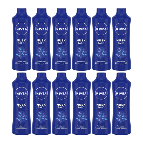 Nivea Musk Talc Gentle Care Reliable Protection, 400g (Pack of 12)