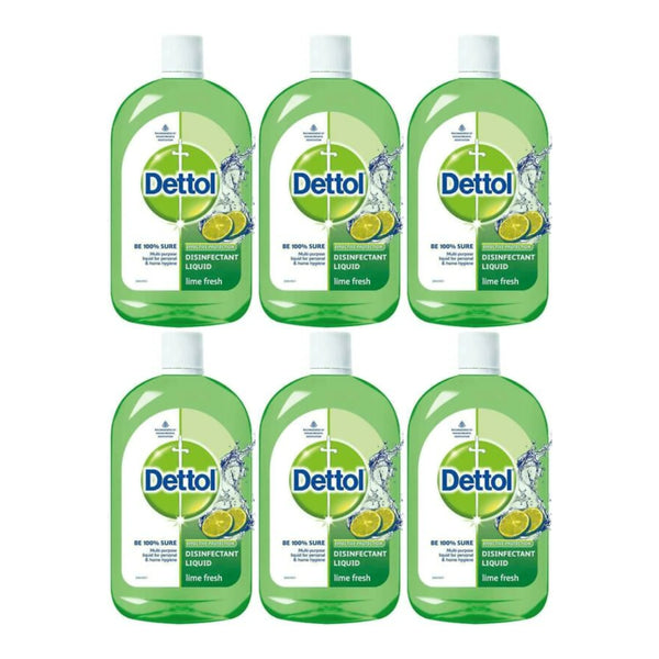 Dettol Multi-Purpose Disinfectant Liquid - Lime Fresh, 200ml (Pack of 6)