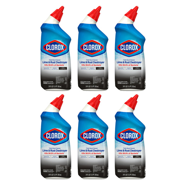 Clorox Toilet Bowl Cleaner Lime & Rust Destroyer - Unscented 24 Oz. (Pack of 6)