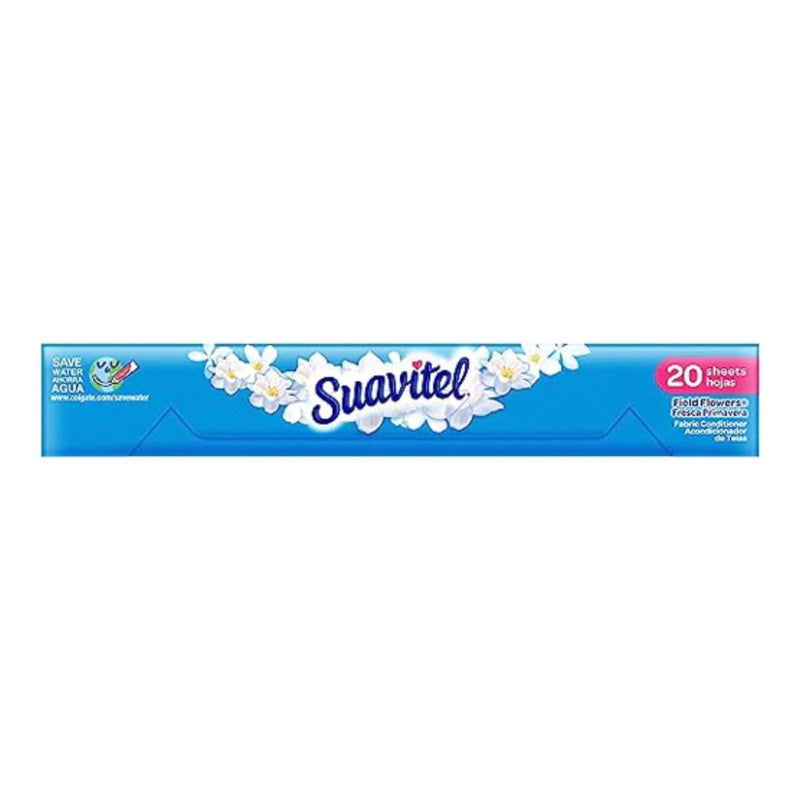 Suavitel Fabric Softener Dryer Sheets - Field Flowers, 20 Count (Pack of 2)