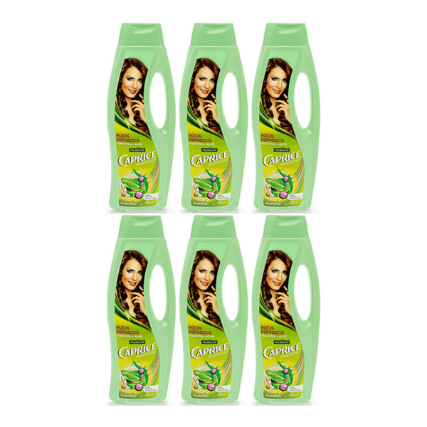 Caprice Shampoo Rizos Definidos (Keratina + Aloe), 750ml (Pack of 6)