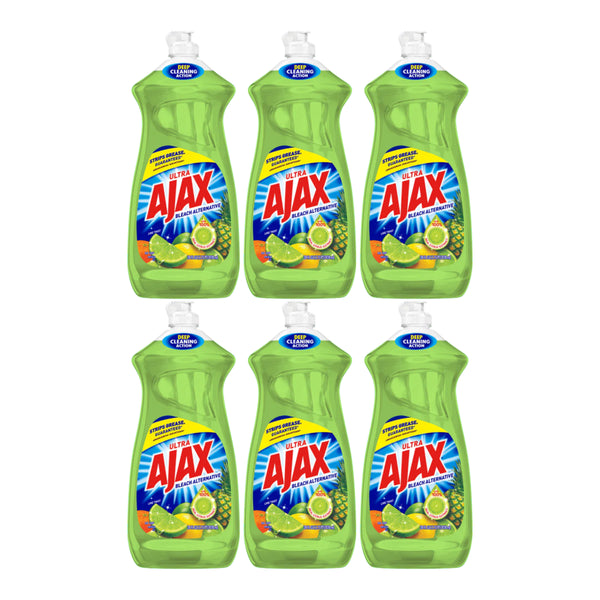 Ajax Ultra Vinegar + Lime Dish Liquid, 28 oz. (828ml) (Pack of 6)