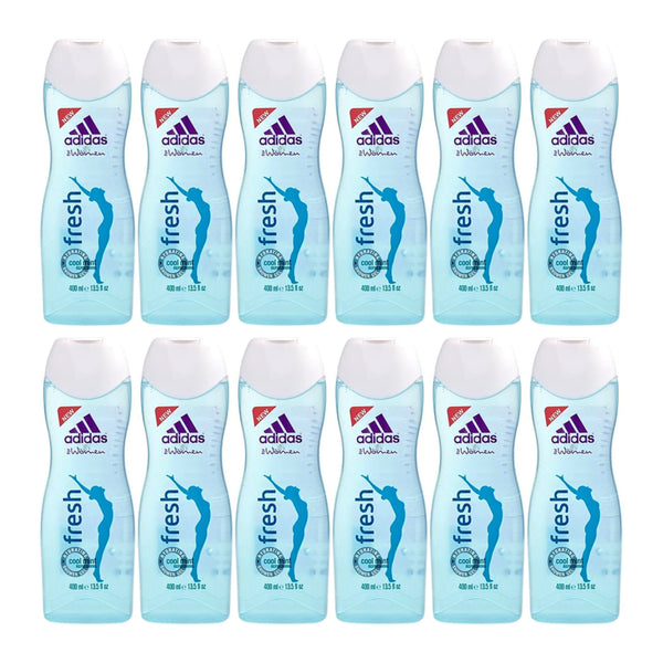 Adidas for Women Fresh Cool Mint Refreshing Shower Gel, 13.5oz (Pack of 12)