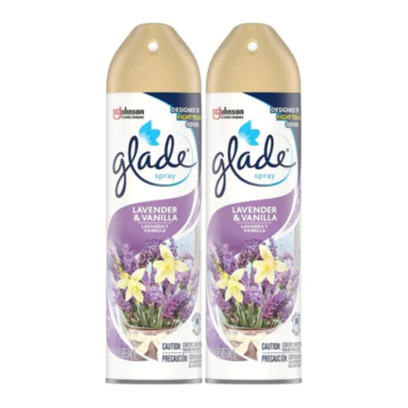 Glade Spray Lavender & Vanilla Air Freshener, 8 oz (Pack of 2)
