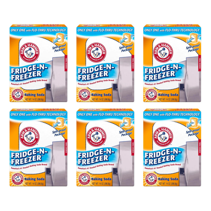 Arm & Hammer Fridge-N-Freezer Baking Soda, 14oz (Pack of 6)