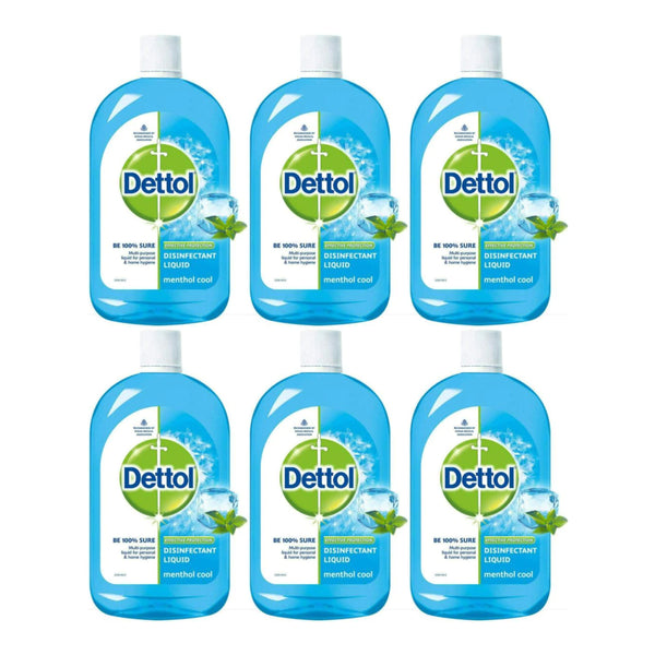 Dettol Multi-Purpose Disinfectant Liquid - Menthol Cool, 200ml (Pack of 6)