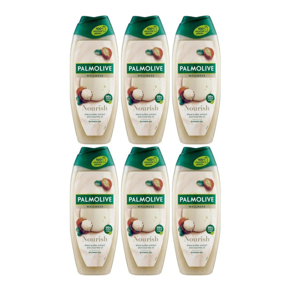 Palmolive Wellness Nourish Shea Butter Extract Shower Gel, 500ml (Pack of 6)