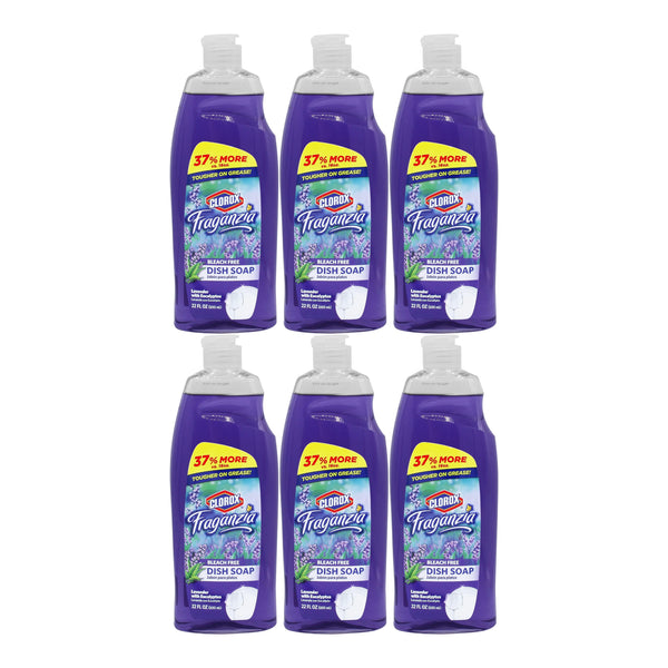 Clorox Fraganzia Bleach Free Liquid Dish Soap - Lavender 22oz 650ml (Pack of 6)