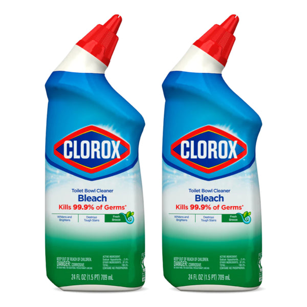 Clorox Toilet Bowl Cleaner with Bleach - Fresh Breeze Scent, 24 Oz. (Pack of 2)