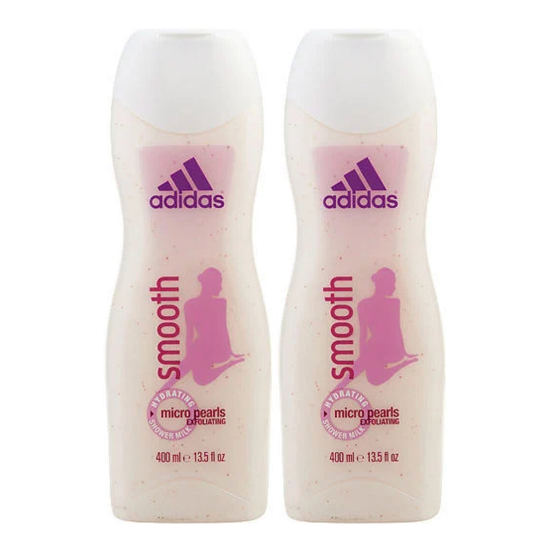 Adidas Smooth Micro Pearls Exfoliating Shower Milk, 13.5oz (400ml) (Pack of 2)