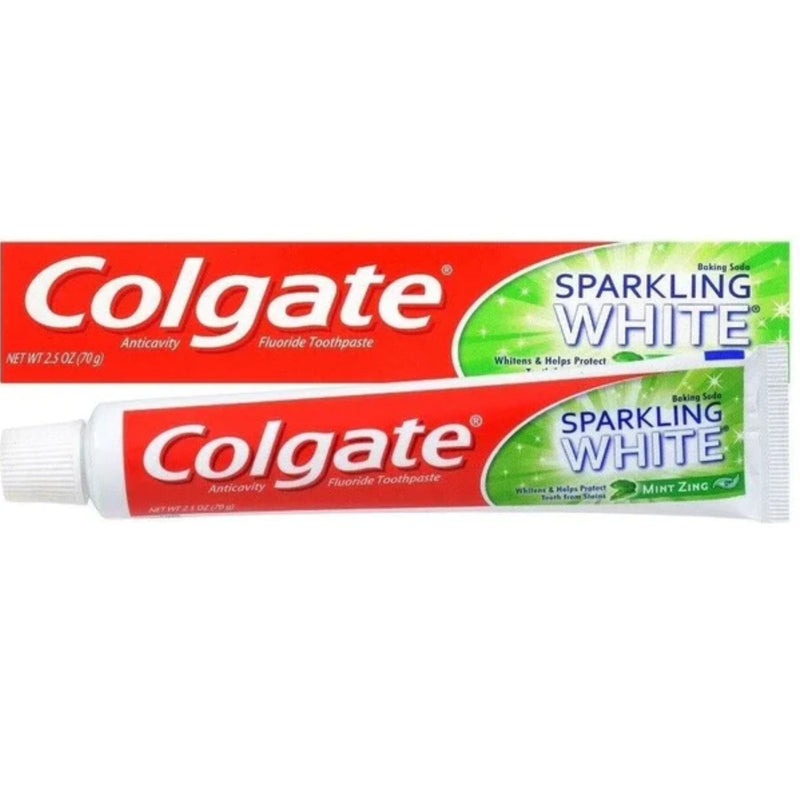 Colgate Sparkling White Mint Zing Toothpaste, 2.5oz (70g) (Pack of 6)