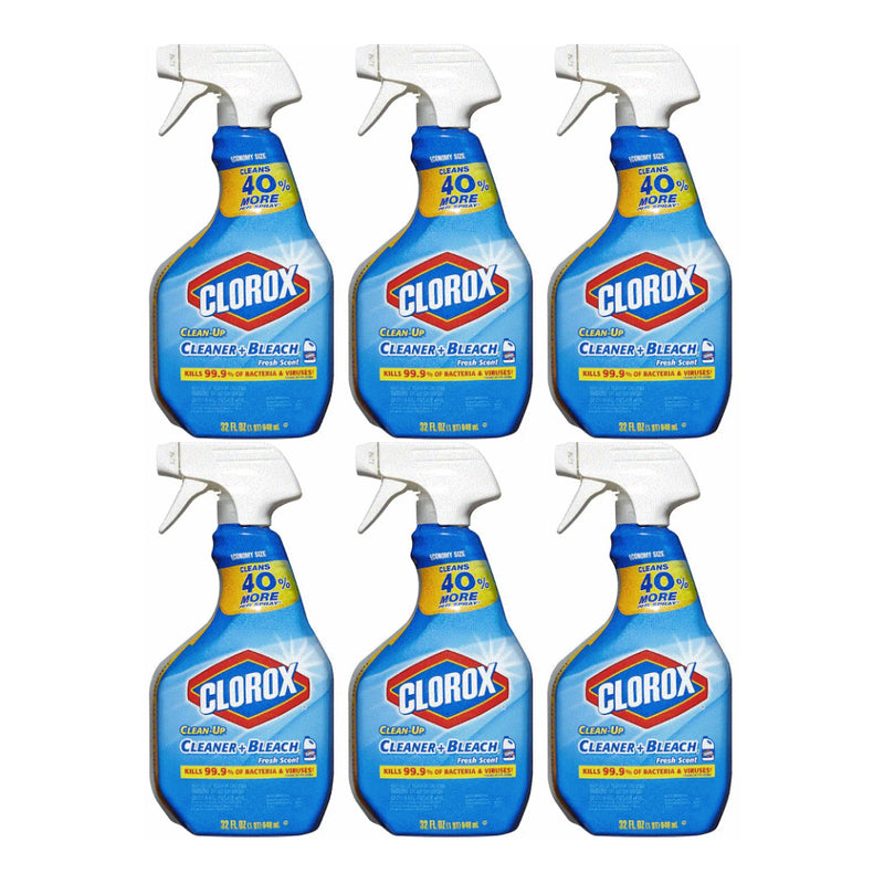 Clorox Clean-Up Cleaner + Bleach - Fresh Scent, 32 oz (Pack of 6)