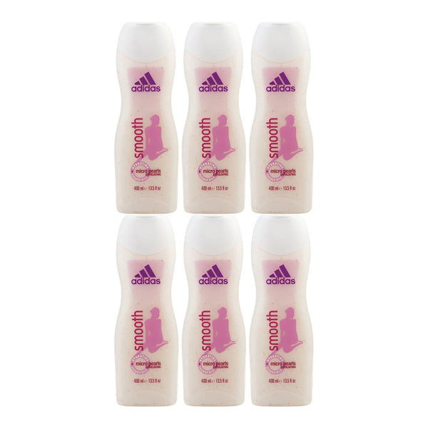 Adidas Smooth Micro Pearls Exfoliating Shower Milk, 13.5oz (400ml) (Pack of 6)