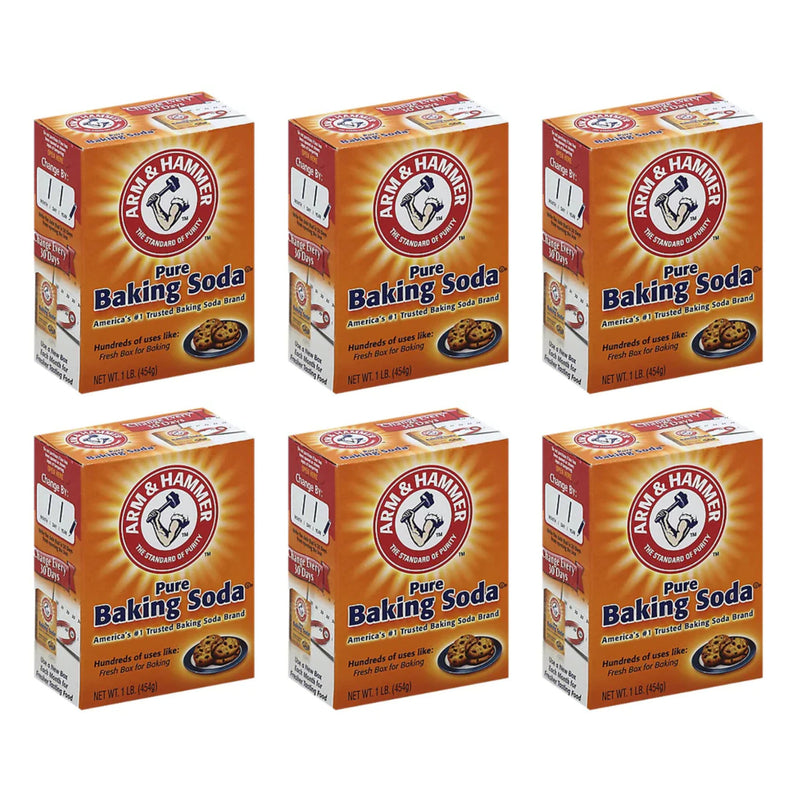 Arm & Hammer Pure Baking Soda, 1lb (Pack of 6)