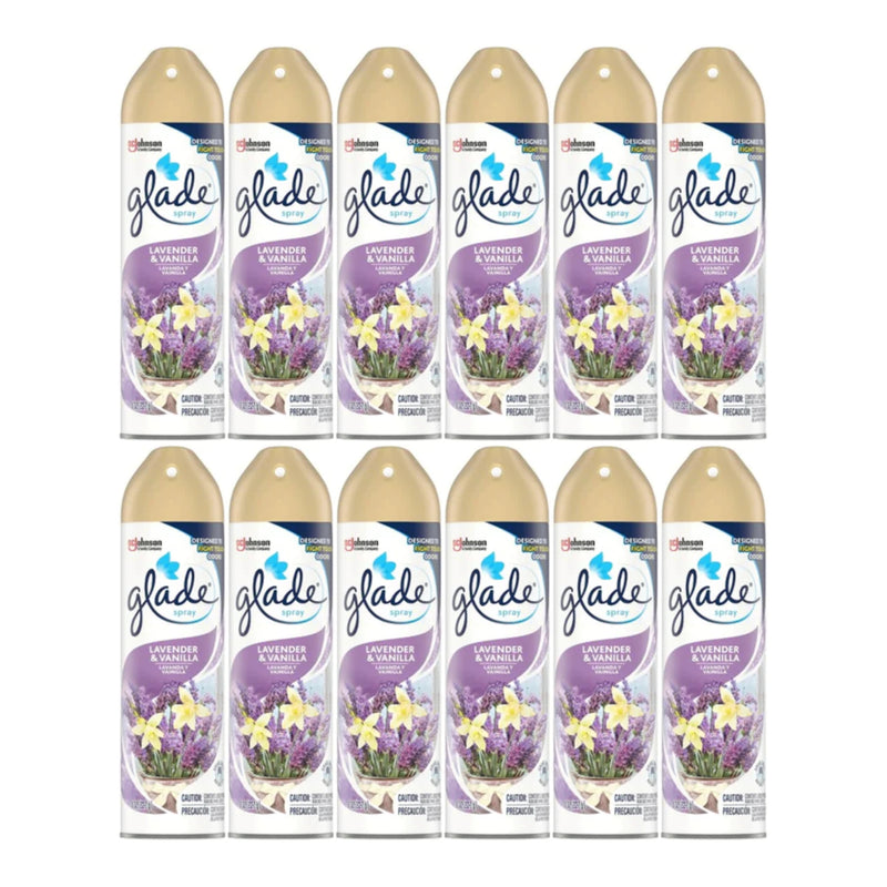 Glade Spray Lavender & Vanilla Air Freshener, 8 oz (Pack of 12)