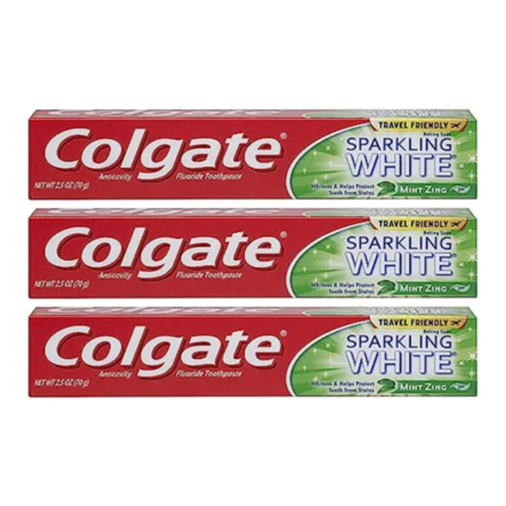 Colgate Sparkling White Mint Zing Toothpaste, 2.5oz (70g) (Pack of 3 ...