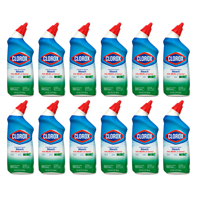 Clorox Toilet Bowl Cleaner with Bleach - Fresh Breeze Scent, 24 Oz. (Pack of 12)