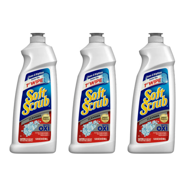 Soft Scrub Multi-Purpose Cleanser with OXI, 24 oz. (Pack of 3)