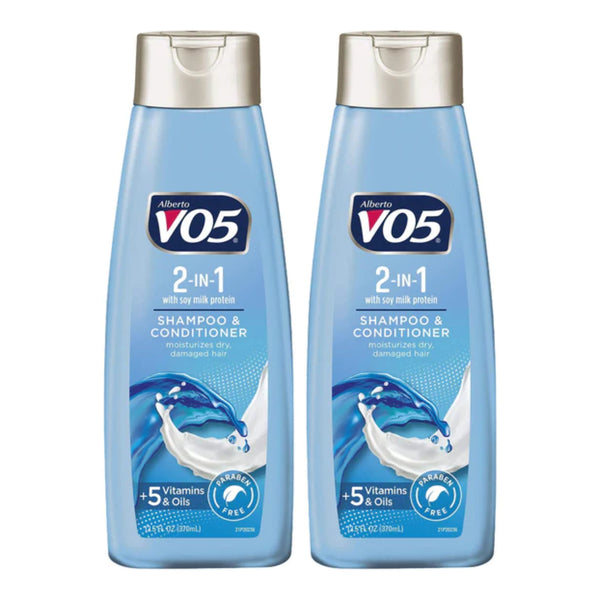 Alberto VO5 2-in-1 Shampoo & Conditioner Soy Milk Protein, 12.5 oz. (Pack of 2)