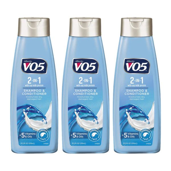 Alberto VO5 2-in-1 Shampoo & Conditioner Soy Milk Protein, 12.5 oz. (Pack of 3)