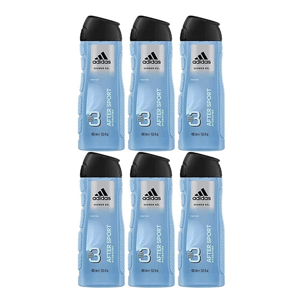 Adidas 3-in-1 AFTER SPORT Hydrating Protein Shower Gel, 13.5oz (Pack of 6)