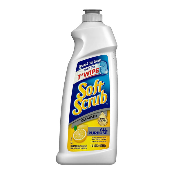 Soft Scrub All Purpose Surface Cleanser, Lemon Scent, 24 oz.