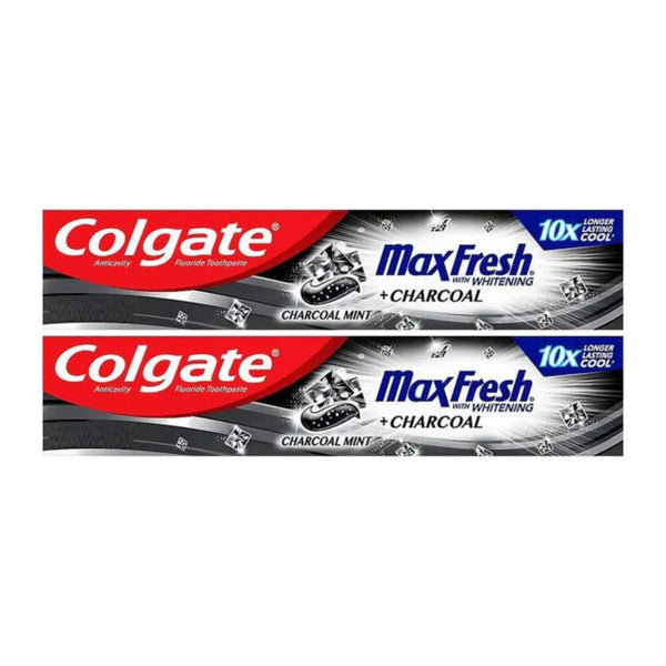 Colgate MaxFresh w/ Whitening + Charcoal Toothpaste, 2.5oz (70g) (Pack of 2)
