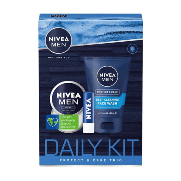 Nivea Men Protect & Care Trio Daily Kit (Face Wash, Creme, Lip Balm)