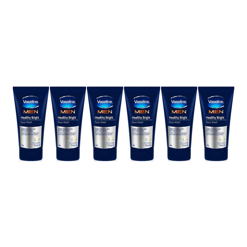 Vaseline Men Healthy Bright Face Wash w/ Vitamin B3, 100g (Pack of 6)