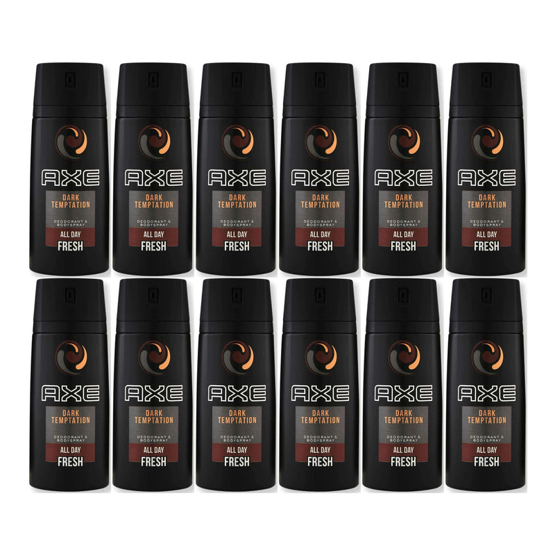 Axe Dark Temptation Deodorant + Body Spray, 150ml (Pack of 12)