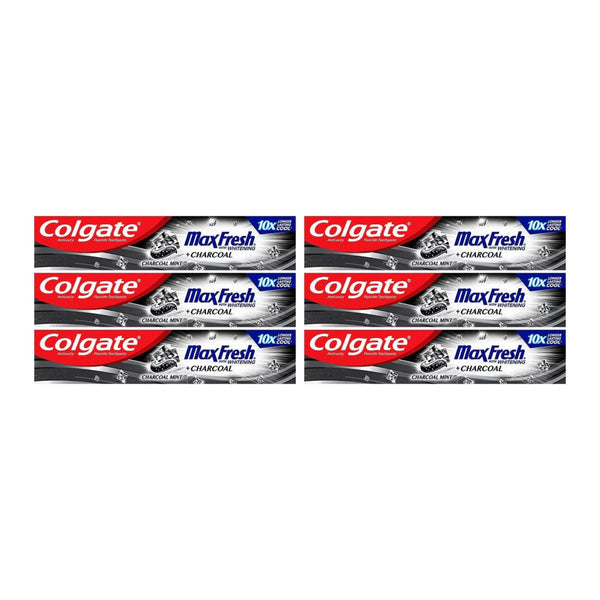 Colgate MaxFresh w/ Whitening + Charcoal Toothpaste, 2.5oz (70g) (Pack of 6)