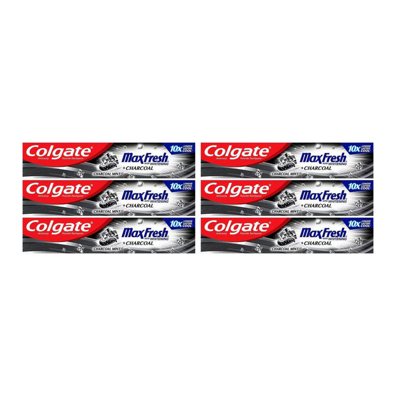 Colgate MaxFresh w/ Whitening + Charcoal Toothpaste, 2.5oz (70g) (Pack of 6)
